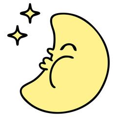 cartoon moon and stars