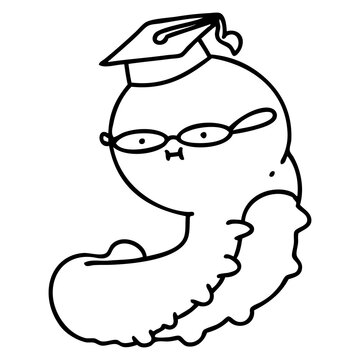 recommend clip art: cute cartoon clever caterpillar