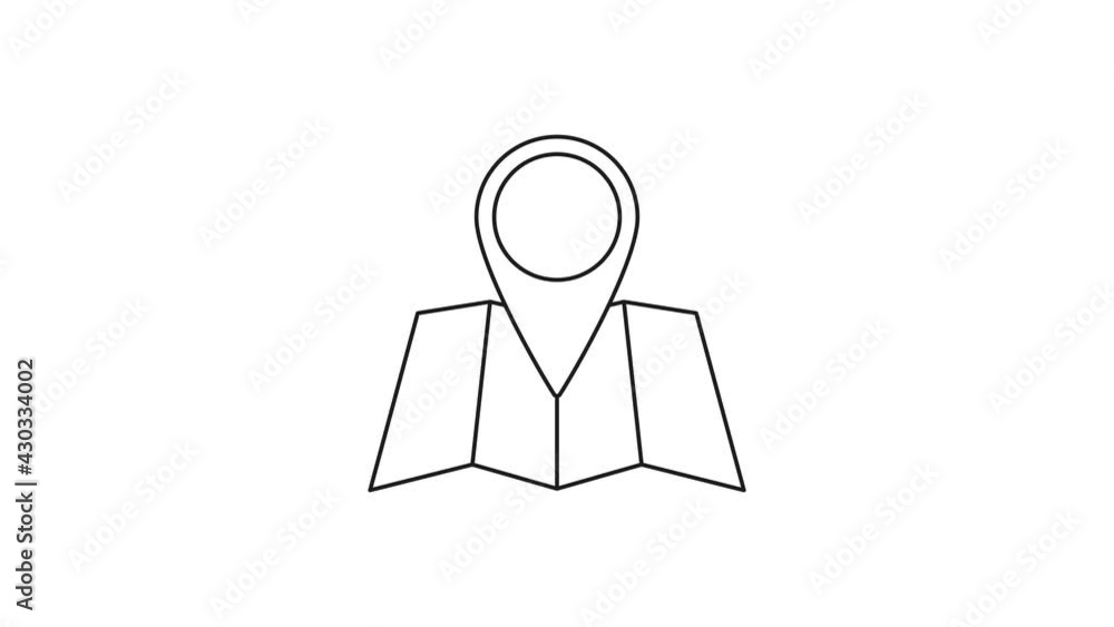 Poster navigation animation. location, map pointer video 4k