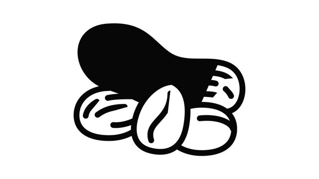 Eco peanut icon animation outline best object on white background