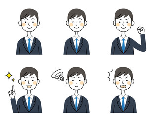 ビジネスマン　表情　アイコンセット