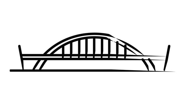 Taipei Bridge Icon Animation Outline Best Object On White Background