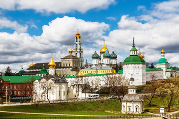 Fototapeta na wymiar View of the Holy Trinity Sergius Lavra in the city of Sergiev Posad in the Moscow region. Russia