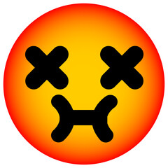 cute dead face circle