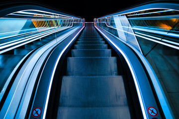 moving escalator in the subway