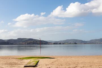 Laredo beach in Cantabria in northern Spain at sunset
