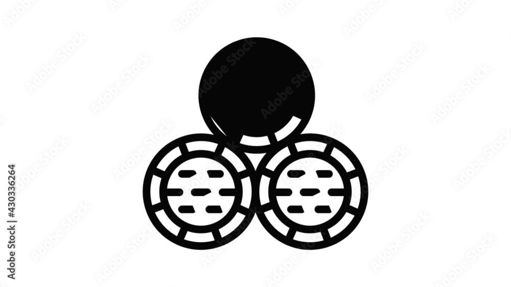 Poster whiskey barrel stack icon animation outline best object on white background