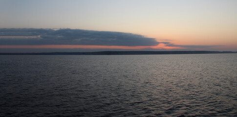 Fototapeta premium river landscape at sunset