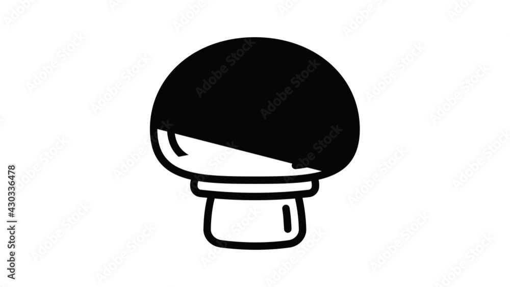 Poster champignon front view icon animation outline best object on white background