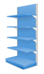 Obraz premium shop shelves racks for selling goods in a store vector illustration