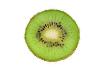 Fototapeta na wymiar Ripe fresh juicy single kiwi fruit close up. Macro, studio shot.