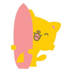 cute cat with surfboard
