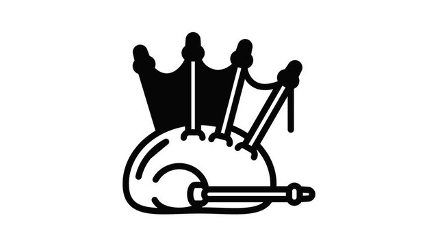 Bagpipes old icon animation outline best object on white background