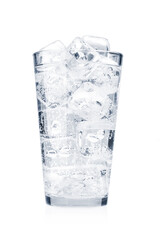 Glass of water with ice cubes