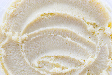 Shea butter on light background, unrefined, close up