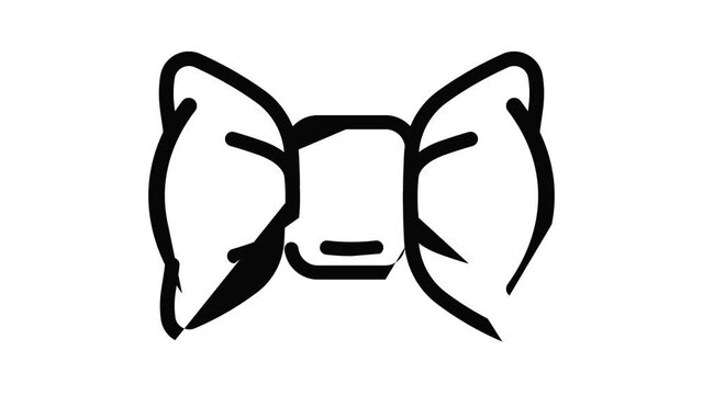 Fashion bow tie icon animation outline best object on white background