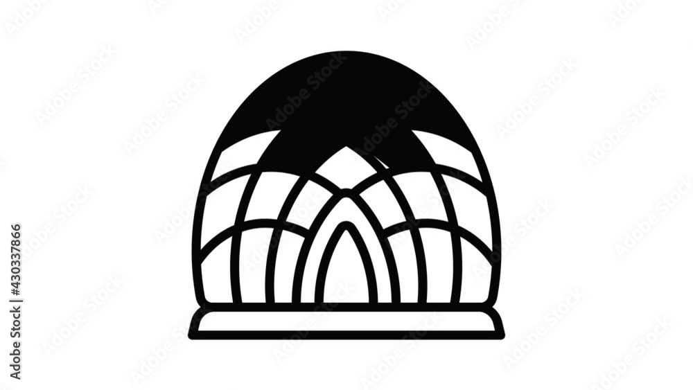 Poster geo dome icon animation outline best object on white background
