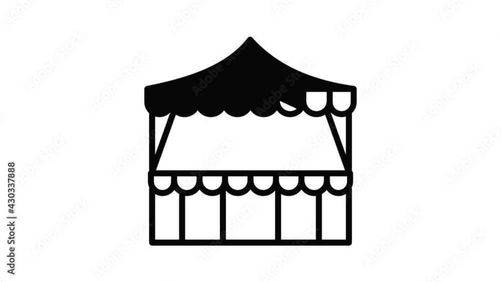 Poster outdoor kiosk icon animation outline best object on white background