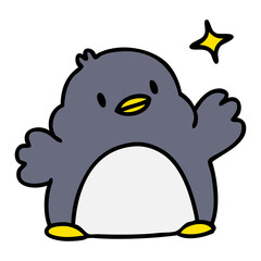 cute christmas penguin with star