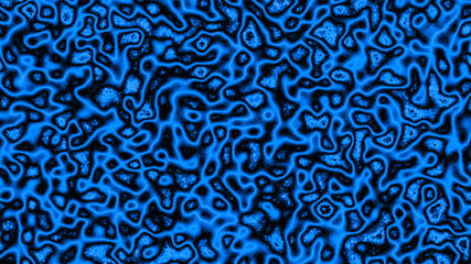 3d rendering of a short plane of a biscous mass of deformed cells joining and deforming each other in blue color creating an abstract background of unicellular living beings 