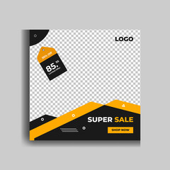 Creative modern Editable Sale Social Media Banner Tag With empty  background 