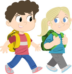 couple of children go to school together