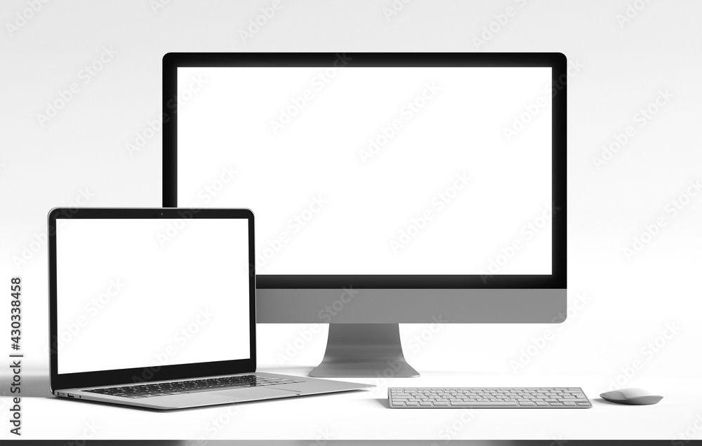 Poster isolated devices mockup - 3d rendering.