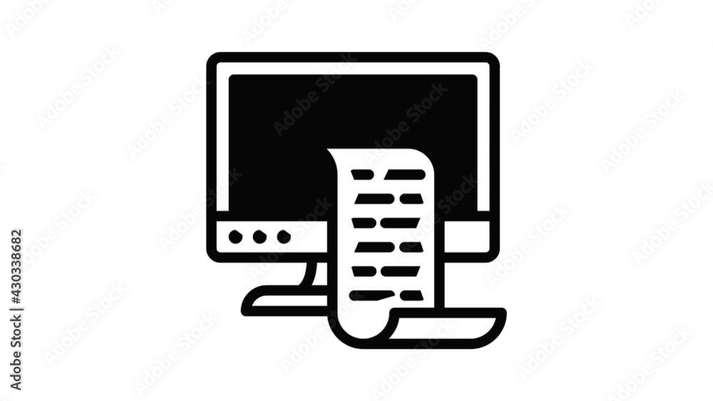 Poster print screen icon animation outline best object on white background