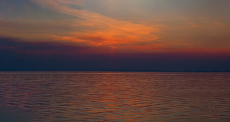 river landscape at sunset