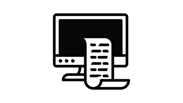 Print screen icon animation outline best object on white background