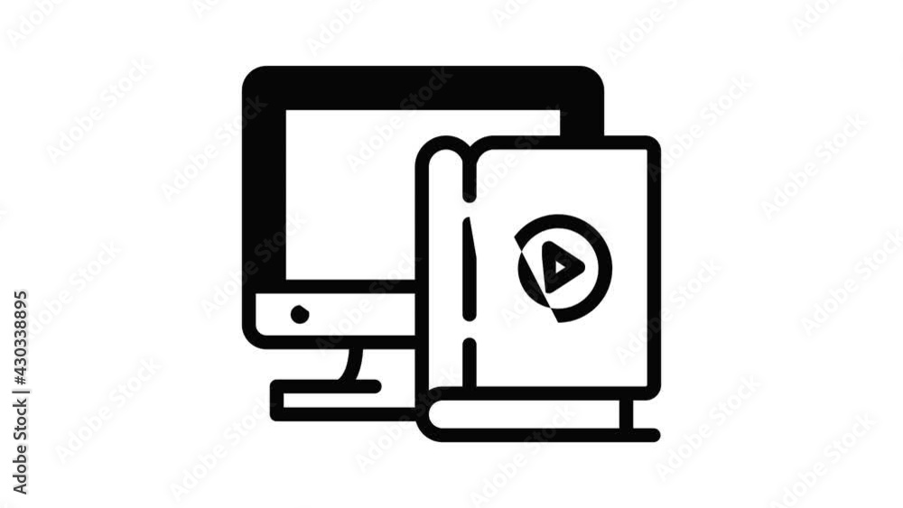 Aufkleber interactive book icon animation outline best object on white background