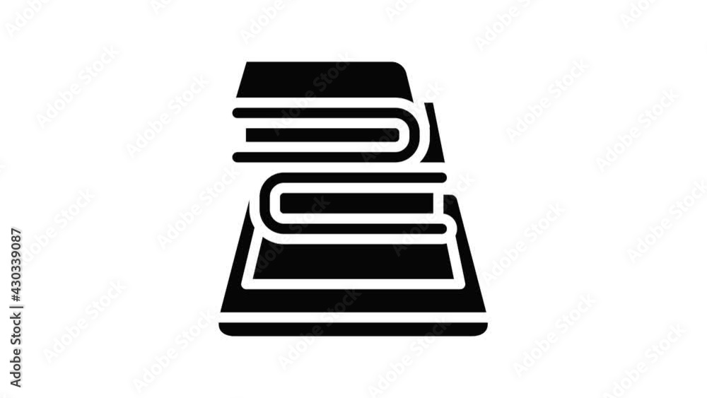 Poster stack of books on a smartphone icon animation outline best object on white background