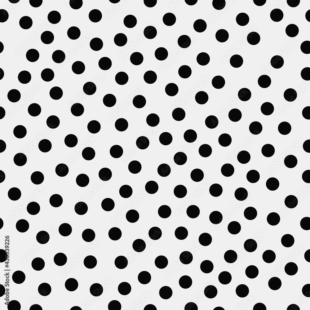 Poster black dots pattern. seamless circles and white background.
