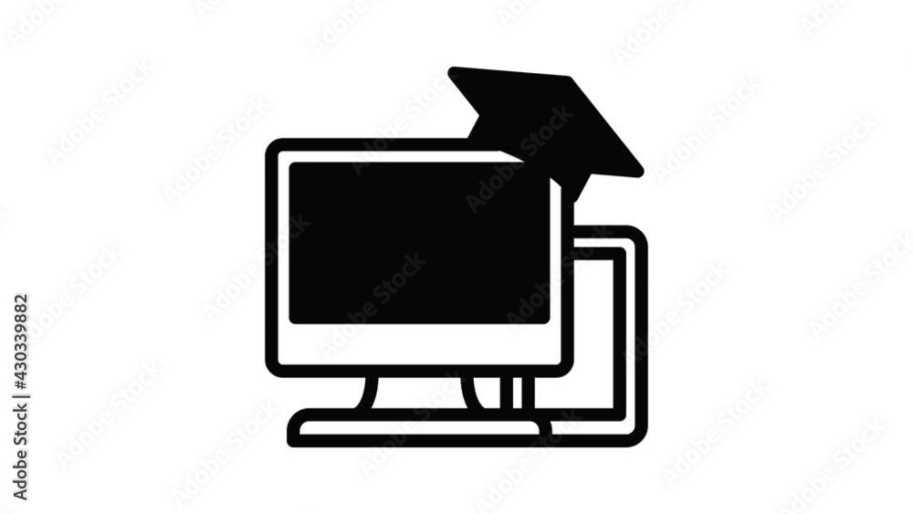 Aufkleber modern learning icon animation outline best object on white background