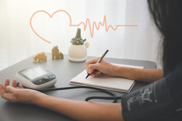 self blood pressure and heart rate measurement