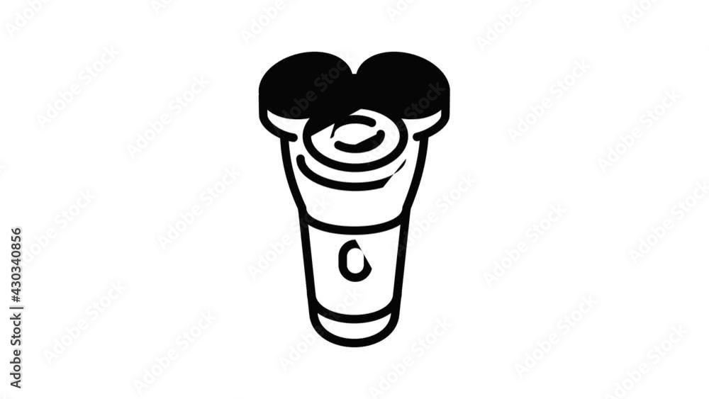 Poster man electric razor icon animation outline best object on white background