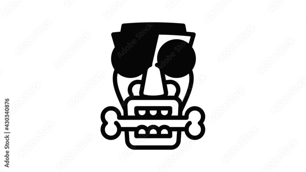 Poster idol with bone icon animation outline best object on white background