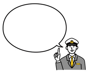 男性　若い　バス　タクシー　運転手　ベクター　ポップ　提案　アドバイス　人差し指　空欄　空白　
