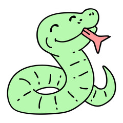 cartoon happy snake