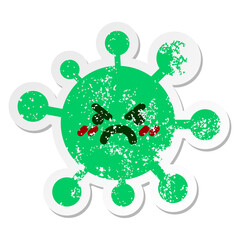 angry mean virus distressed sticker