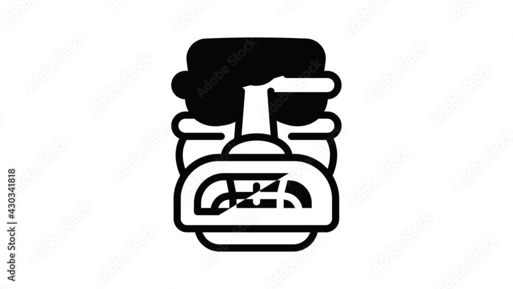 Poster totem idol icon animation outline best object on white background