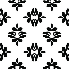  Geometric vector pattern with triangular elements. Seamless abstract ornament for wallpapers and backgrounds. Black and white colors.