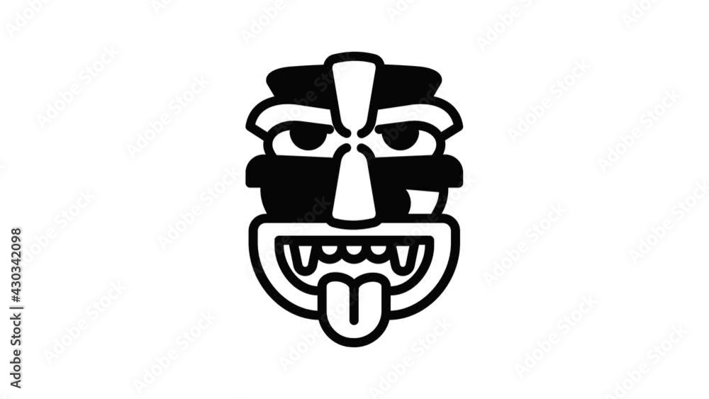 Poster old idol icon animation outline best object on white background