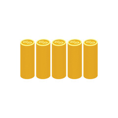 Gold Coins Graph on white background illustration