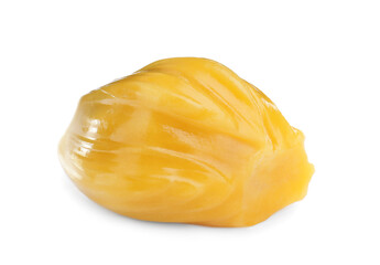 Delicious exotic jackfruit bulb isolated on white