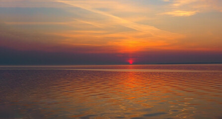 river landscape at sunset