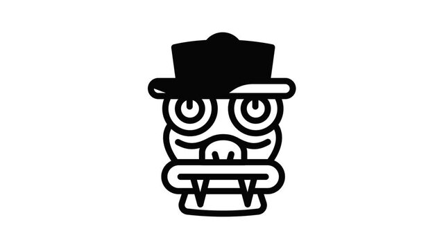 Decor idol icon animation outline best object on white background