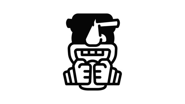 Mystery idol icon animation outline best object on white background
