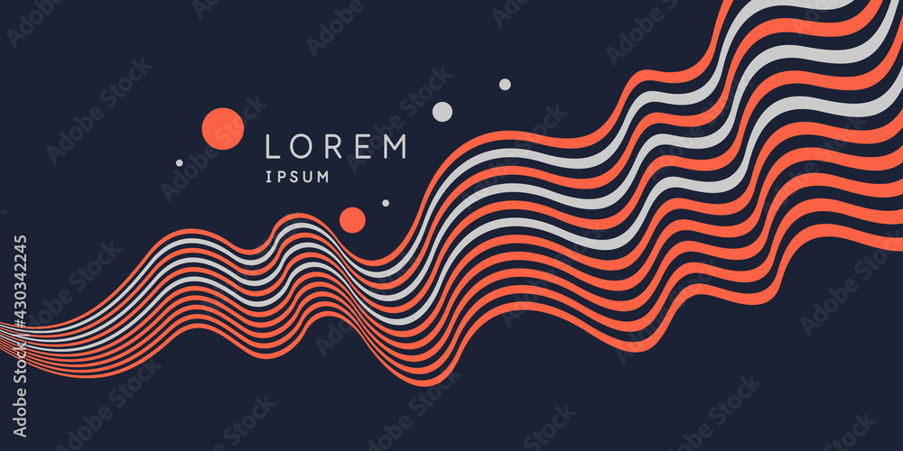 Poster poster with dynamic waves. vector illustration in minimal style. abstract background.