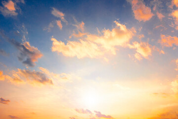 Colorful cloudy sky at sunset , quiet sunset background - Powered by Adobe